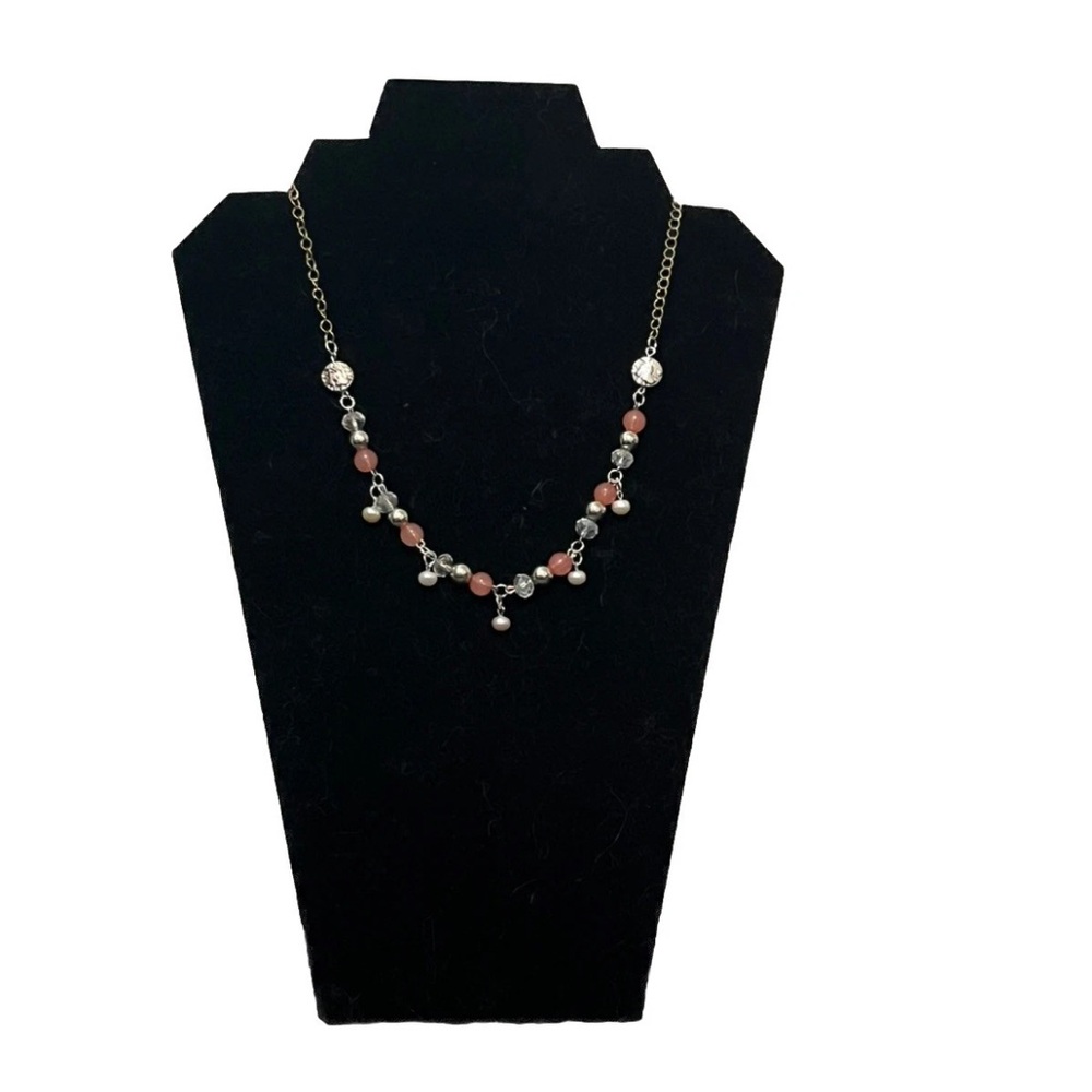 Hand Crafted Pink and Silver Necklace